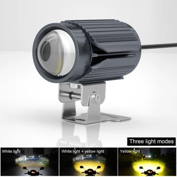 

Super Bright Tri-Model Motorcycle LED Headlight Lens Spotlight Three-Color Headlight Car ATV Driving Foglight