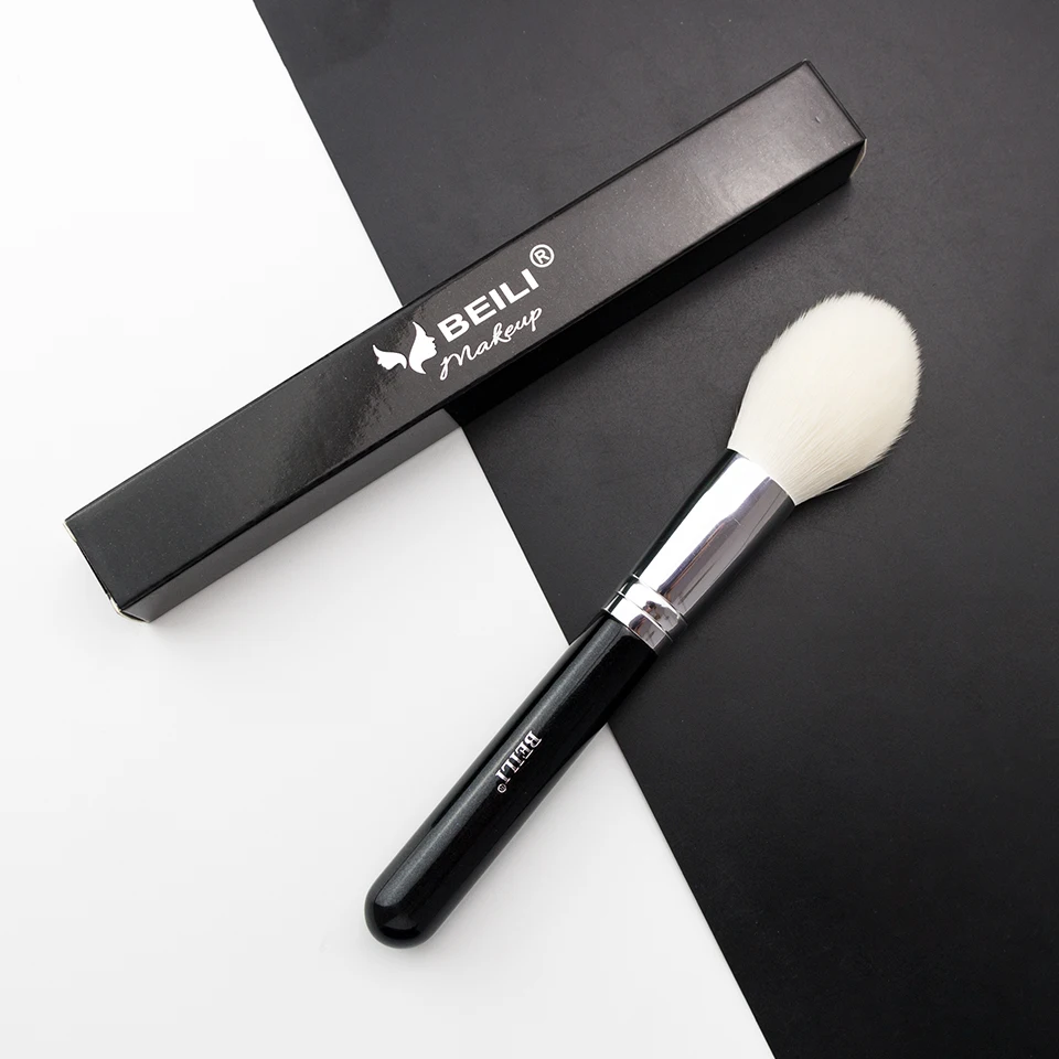 1 PCS Black Big Loose Powder Makeup Brush Professional Soft Foundation Highlight Wool Fiber Kabuki Brush Beauty Tools