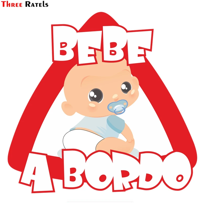 Three Ratels Tz 1586 15 14cm Funny Car Stickers Lovely Baby On Board In Spanish And Decals For Volkswagen Car Stickers Aliexpress