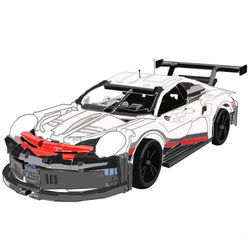 Koenigseg One 23002 technic Супер гоночный автомобиль модель совместима MOC 4789 lepinbricks lepinblocks строительные блоки кирпичи игрушка подарок - Цвет: porscheRSR