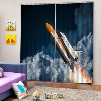 

Spaceship Pastoral Korean Creative 3D Rose Curtain Custom Window Screens For Living Room Bedroom rideaux pour le salon