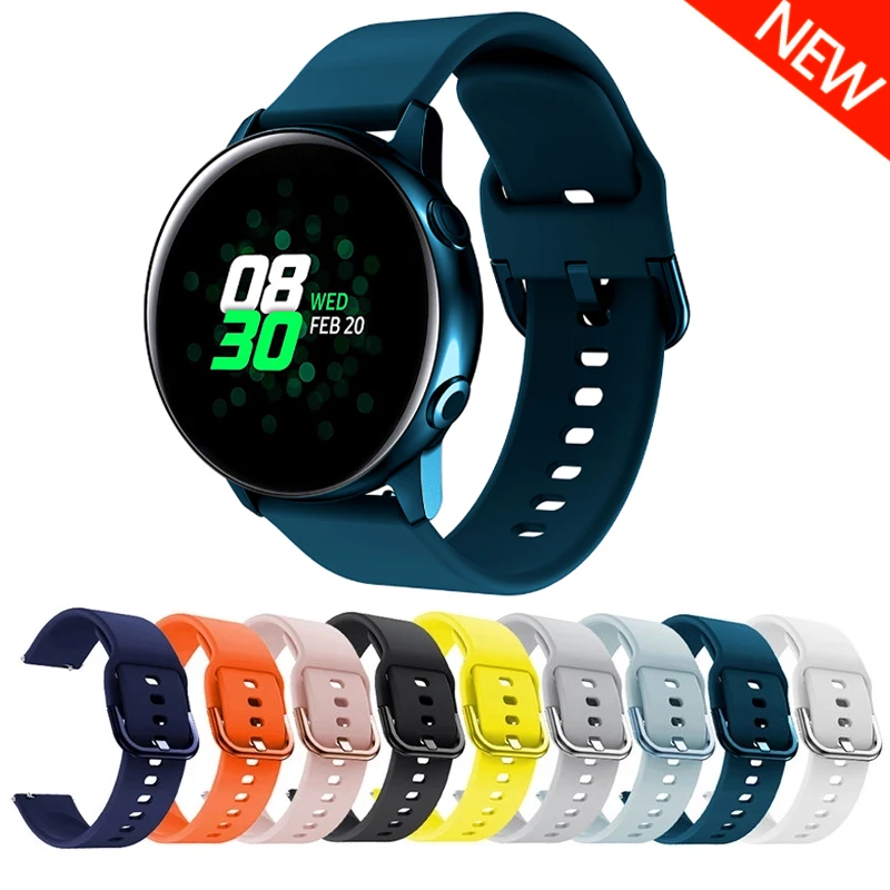 Ремешок силиконовый для Samsung Galaxy Watch 4 Classic /3/Active 2/46 мм/42 мм/gear s3 frontier спортивный