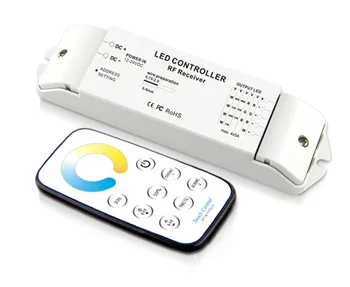 

T5+R4 12v 24v 433MHz CCT led strip controller brightness & color temperature adjustable dimmer