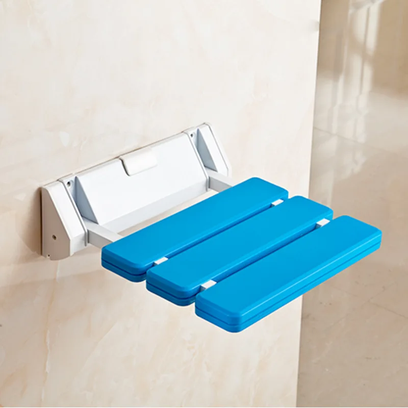 

Bathroom Folding Seat Shower Stool Wall Bath Chair Wall-Mounted Safe and Non-Slipping Barrier-Free Armrest Stool for the Elderly