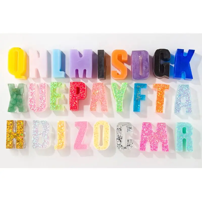 DIY Crystal Glue Mold Capital Letter Mould Mirror Handmade Pendant Creative Jewelry Making Molds