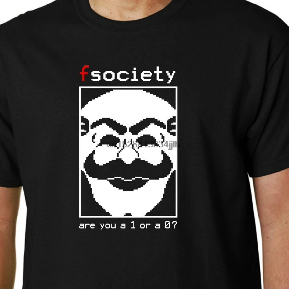 Мистер Робот Fsociety-вы 1 или 0 футболка ТВ взлом хакер Цитата гик | Мужская одежда