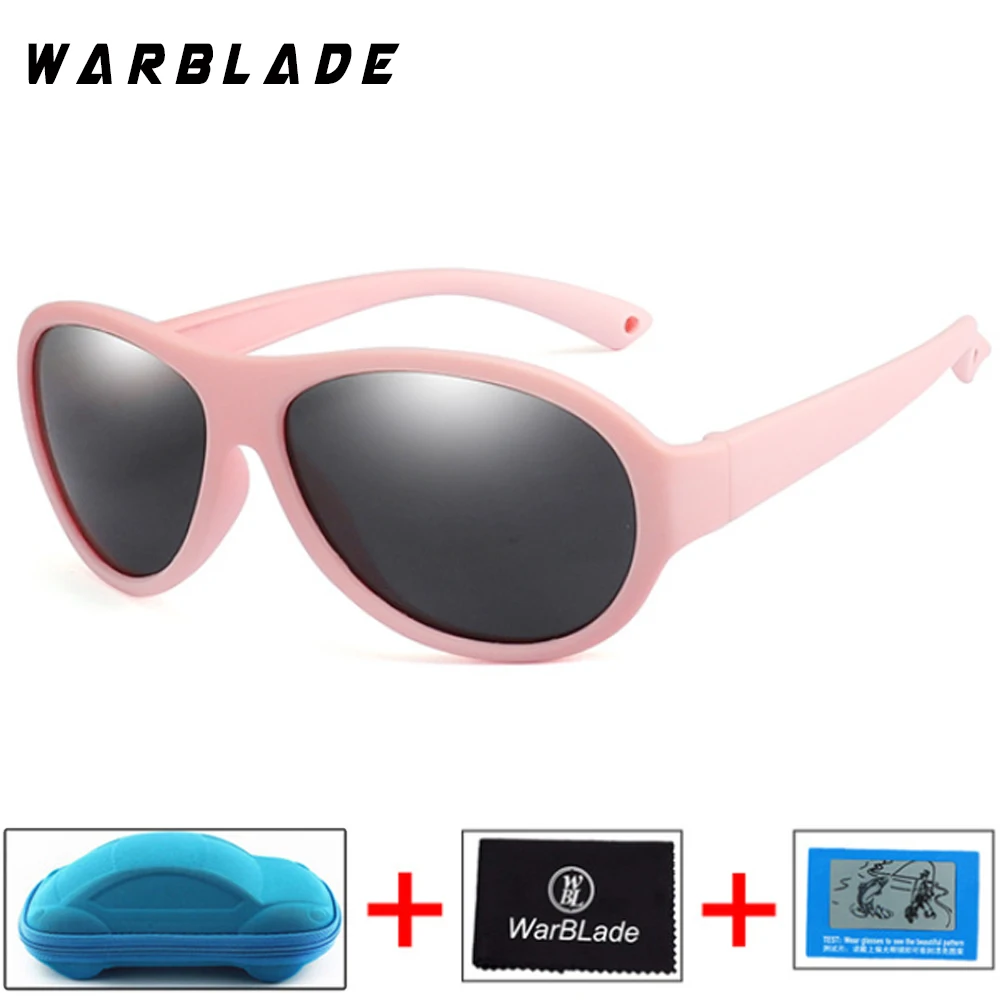 pink gray B WBL модная детская одежда поляризованных солнцезащитных очков для мальчиков и девочек детские солнцезащитные очки силиконовые защитные Детские стаканы UV400 оттенки солнцезащитные очки с Чехол - Цвет линз: pink gray B