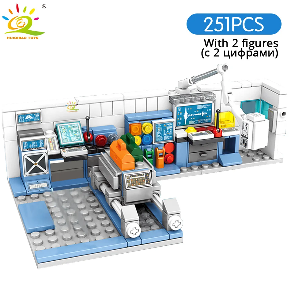 Ceny HUIQIBAO zabawki 4w1 1006 sztuk wędrówki ziemi stacja kosmiczna klocki Legoingly City Aerospace Lab klocki dla dzieci zestaw