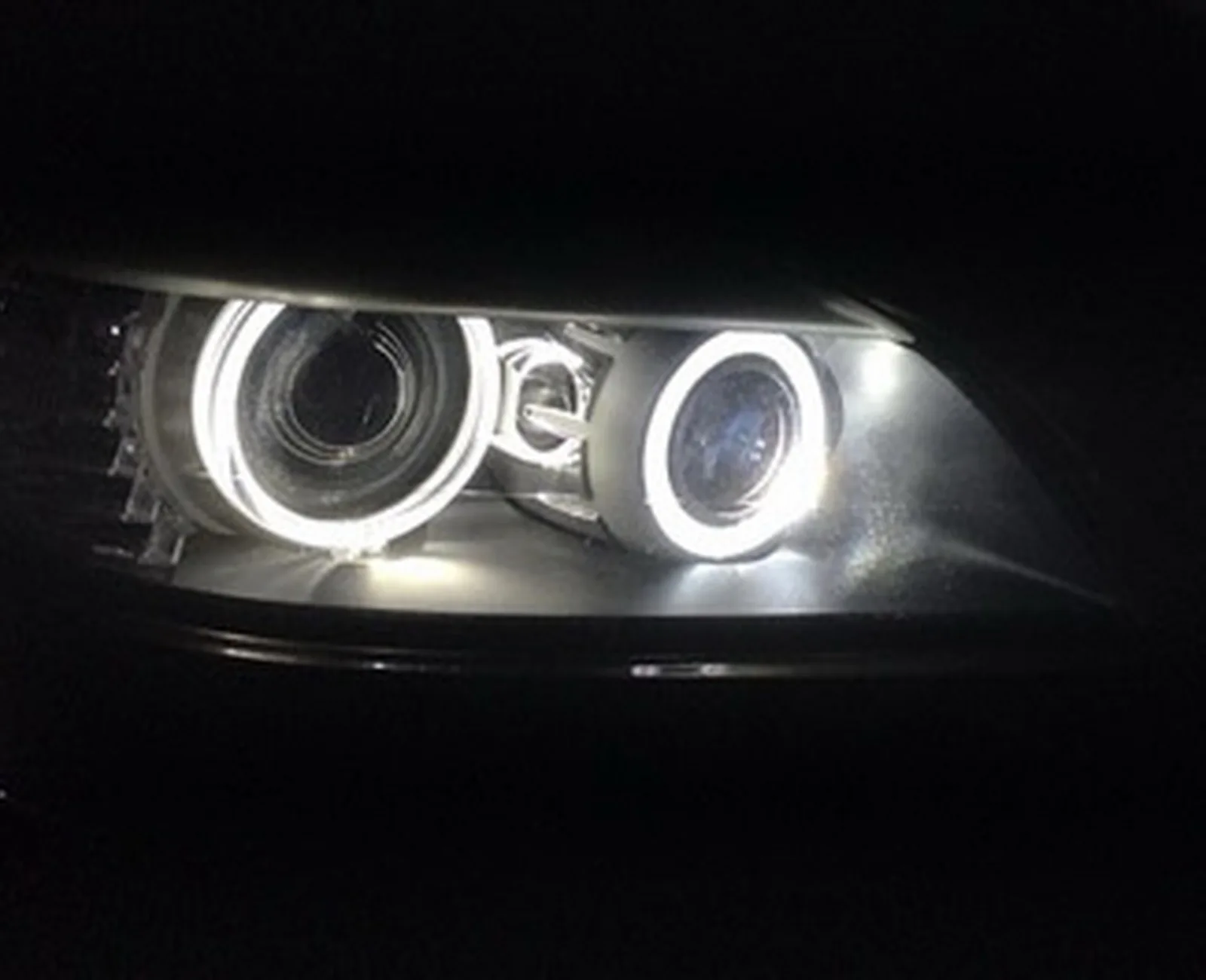 ANGRONG 2x H8 6W LED Angel Eyes Canbus Halo Light White Xenon Headlight For BMW E82 E90 E92 E60 E63 X5 X6 Z4