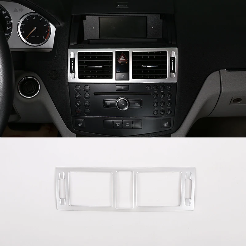 АБС ХРОМ для Mercedes benz C Class W204 2007-2010 Автомобильная центральная консоль кондиционер вентиляционная рамка отделка Аксессуары