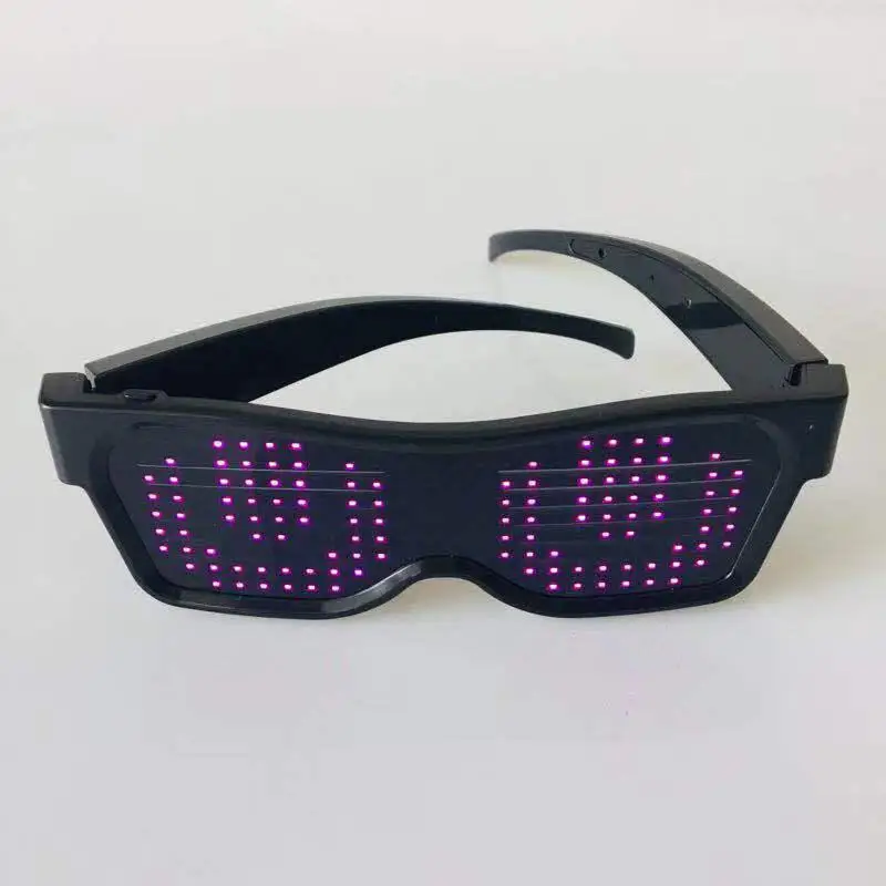 Pink light Litake светодиодный волшебный usb зарядка DIY приложение управление Bluetooth светящиеся очки для вечерние - Испускаемый цвет: Pink light