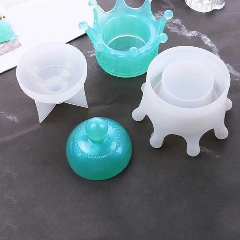 Коробка для хранения короны силиконовая форма DIY эпоксидная форма, кулон, ожерелье, серьги Ювелирная форма для хранения