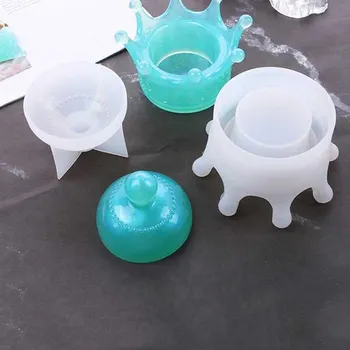 

Crown storage box silicone mold DIY epoxy mold, pendant, necklace, earrings jewelry storage mold