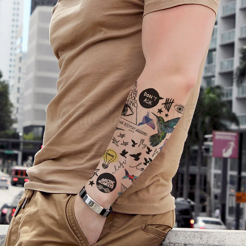 

Tattoo sticker robin eye letter star bird plane shark bulb boat temporary fake tatto little element tatoo for kid girl man woman