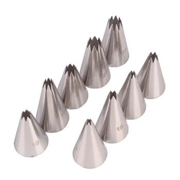 

9Pcs/Set Stainless Steel Icing Piping Cake Nozzles Icing Tips Tube Pastry Decorating Tips Baking Tools For Cake Dessert