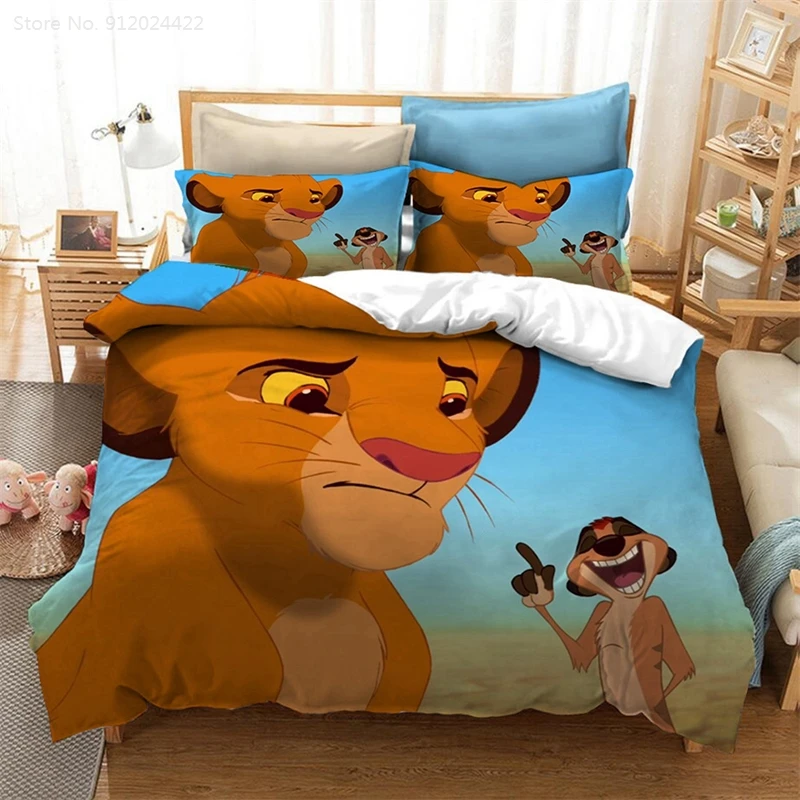 Simba Mufasa Bedding Sets Duvet Cover Pillowcases 3d King Size The Lion Set Quilt Bed Linen for Children Home | Дом и сад