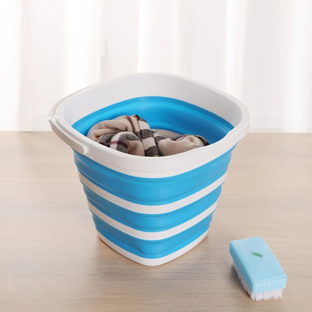 10L 대용량 캠핑카 휴대용 실리콘 접이식 양동이