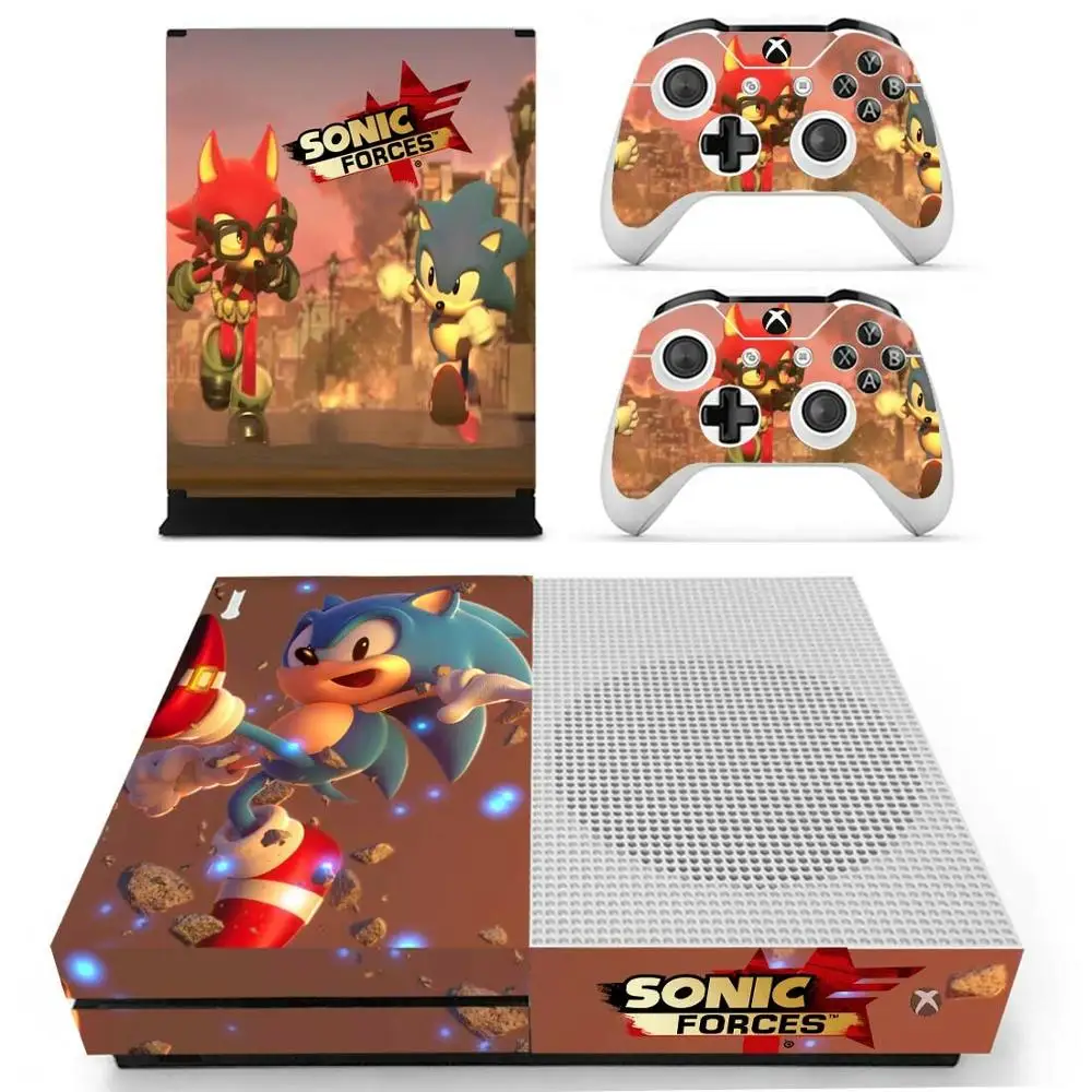 YS-xboxoneS-0901 Наклейка s Sonic Forces Dead для Xbox One S кожа Виниловая наклейка Pegatina для Xbox one тонкая консоль и два контроллера - Цвет: YS-xboxoneS-0901