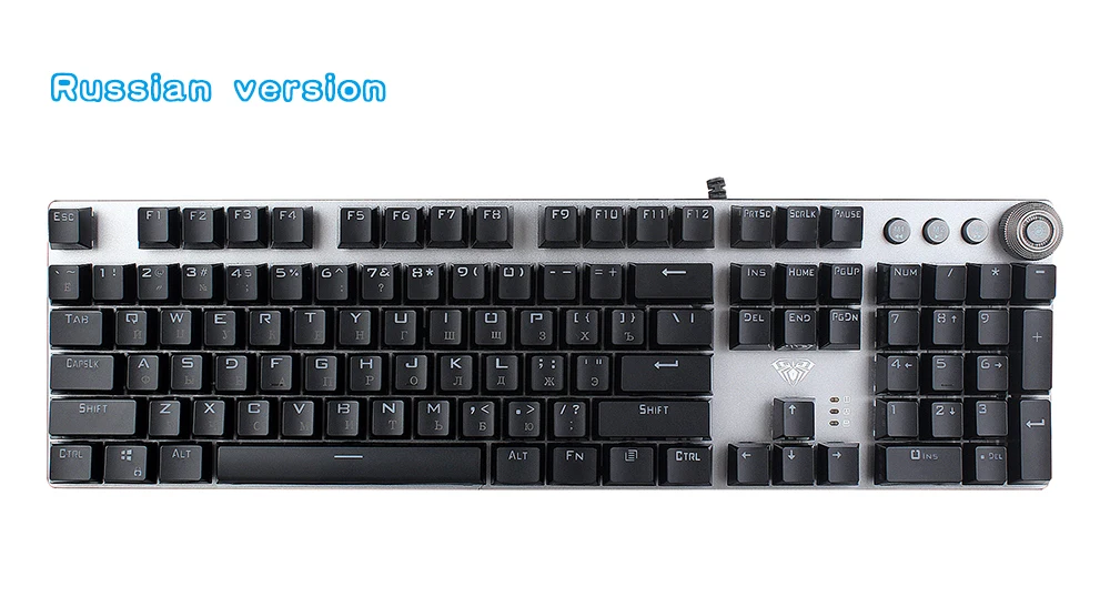 keyboard for multiple computers AULA PC Mechanical Keyboard 104 keys USB MIX LED Backlit Black Blue Switch for Arabic Russian Spanish Hebrew gaming Keyboard computer keypad