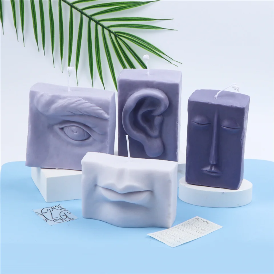 Torso Body Human Candle Mold Silicone Soap Molds Face Lips Eye Ear 3D