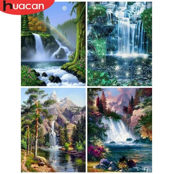 

HUACAN Picture By Numbers Waterfall Scenery Drawing On Canvas Paint HandPainted Art Kits DIY Gift Home Decoration