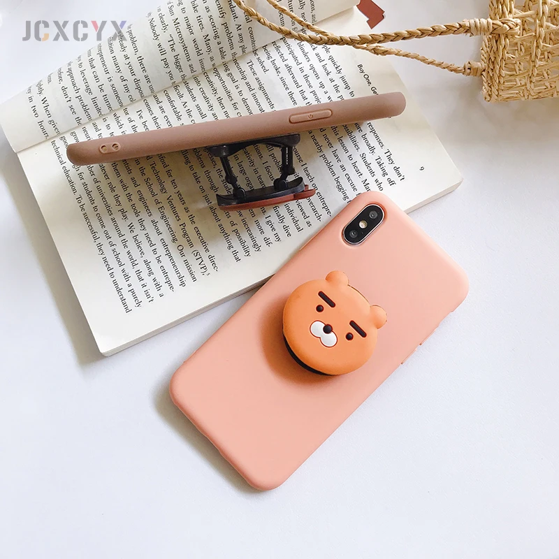 3D Bear crocodil Cartoon Soft phone case for iphone X XR XS 11 Pro Max 6 7 8 plus Holder cover for samsung S8 S9 S10 A50 Note 8