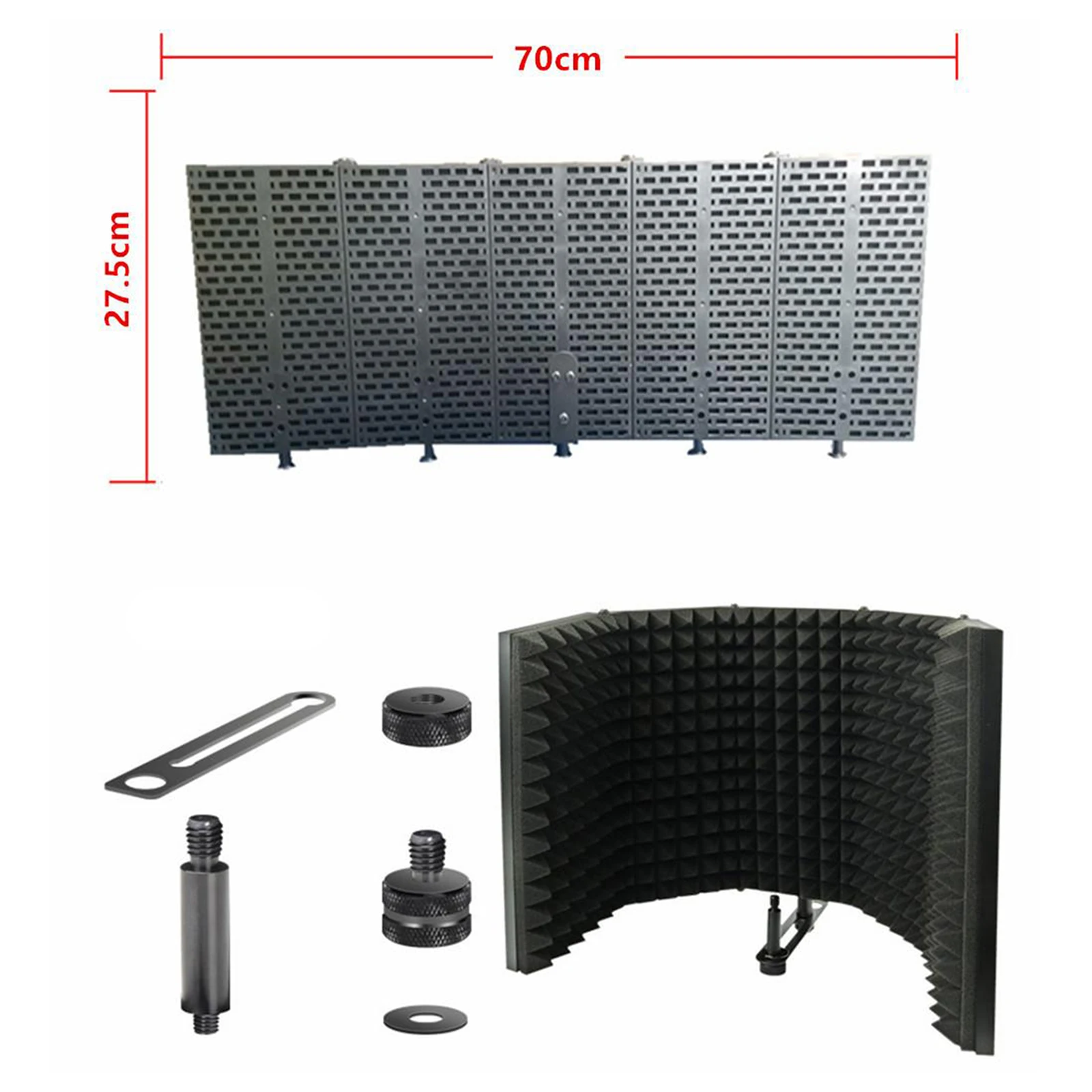 Cikonielf Bouclier de micro d'enregistrement pliable en studio Bouclier  d'isolation de Microphone pliable Studio enregistrement