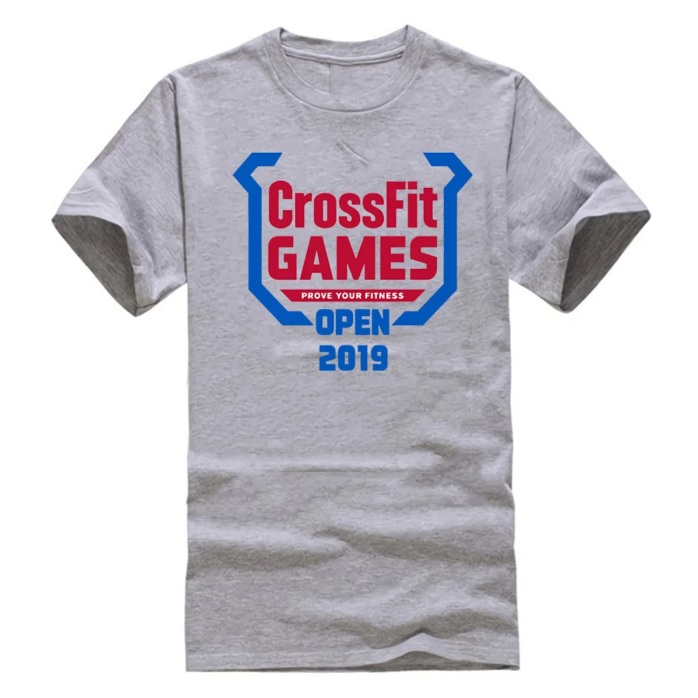 Серый Crossfit игры Открытый Фитнес Женская Мужская футболка короткий рукав S 2Xl футболка из дышащей ткани - Цвет: Серый