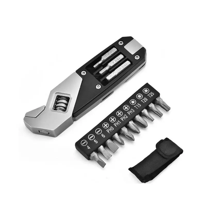 

Universal Stainless Steel Adjustable Foldable Wrench Inner Hexagonal Spanner Screwdriver Bit Set Portable Camping Hand Tools