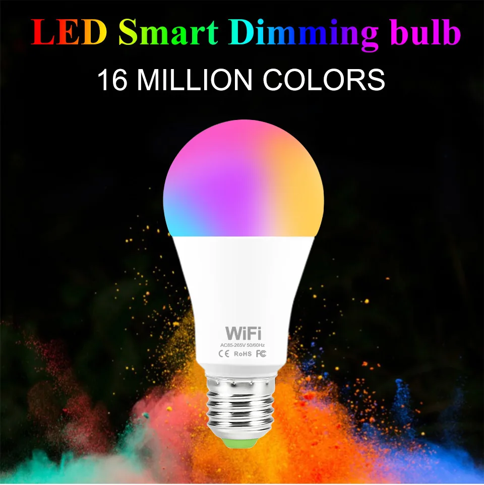 Интеллигентая (ый) смарт лампа RGB Wi Fi Ночной светильник Настольная Лампа 15 Вт E27 B22