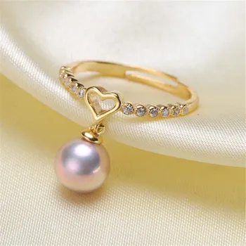

Delicate Pearl Rings Settings S925 Sterling Silver Rings Mount Women DIY Handmade Craft Rings Jewelry Accessory