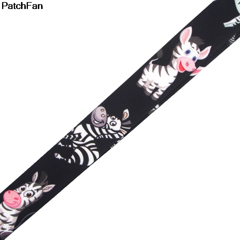 A2422 Patchfan мультфильм милые Зебра животные ключ ремешок для ключей ID телефон USB держатели бейджей телефон шейный ремень лямки