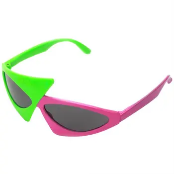

Hip-Hop Style Asymmetric Triangular Sunglasses Novelty Green Pink Contrast Color Glasses Party Supplies Decoration