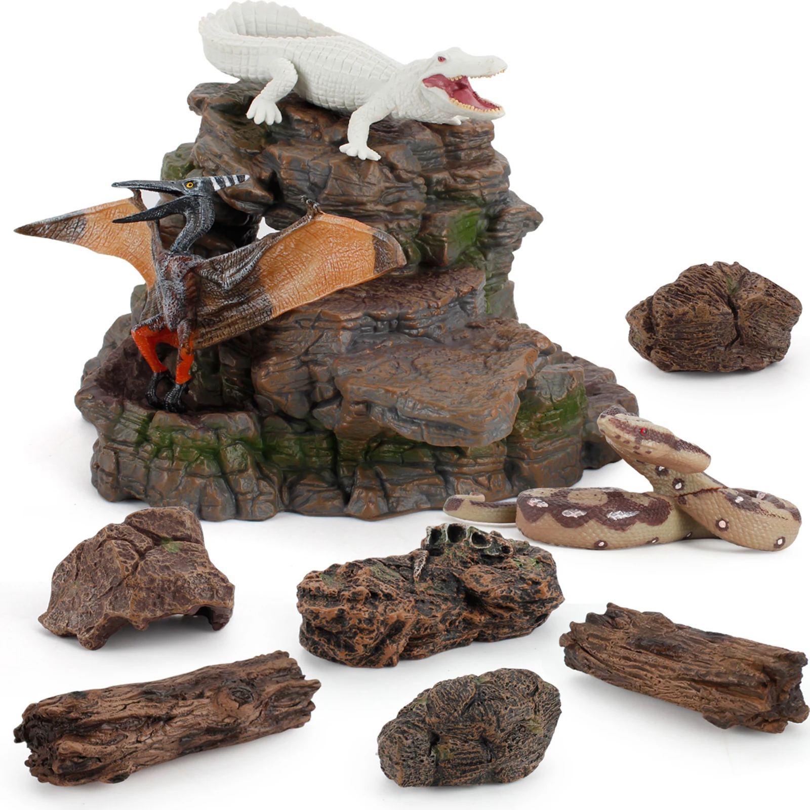 Desk Scene Artificial Stone Fake Faux Rock Model Diorama Scene Sand Table Aquarium Ornament