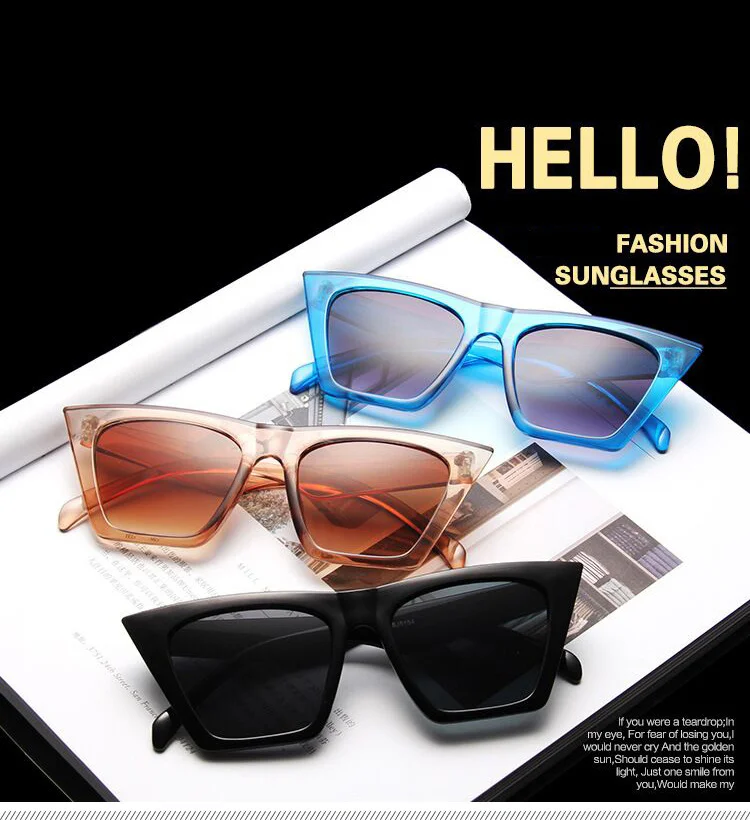 Square Style Sunglasses Woman Brand Designer Retro Sun Glasses Female Plastic Frame Luxury Mirror Oculos De Sol Feminino  white sunglasses women