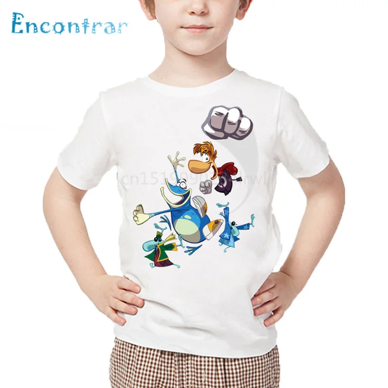 Ragazzi Cartoon Rayman Legends Avventure Gioco Stampa T Shirt Neonate Estate Bianco Top Bambini Casual Divertente T-Shirt,Ohkp5204
