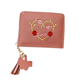 

Maison Fabre Women Wallets Fringed Leather Short Wallet Trend Clutch Bag Simple Zipper Purse Fashion Pure Color Wallet