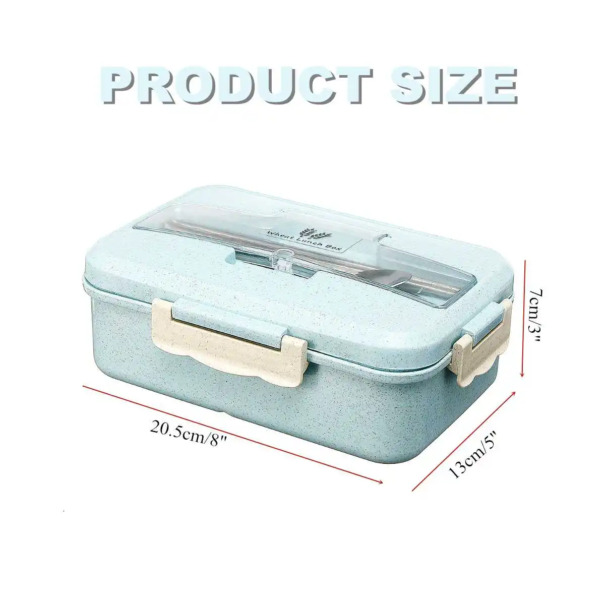 Lunch Box With Fork Spoon Dinnerware Food Storage Wheat Straw Microwave Container School Office Portable Bento Box Phone Holder