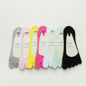 

New Fashion Women Solid Five Finger Toe Socks Seamless Low Cut Crew Ankle Short Modis Invisible Summer Boat Socks