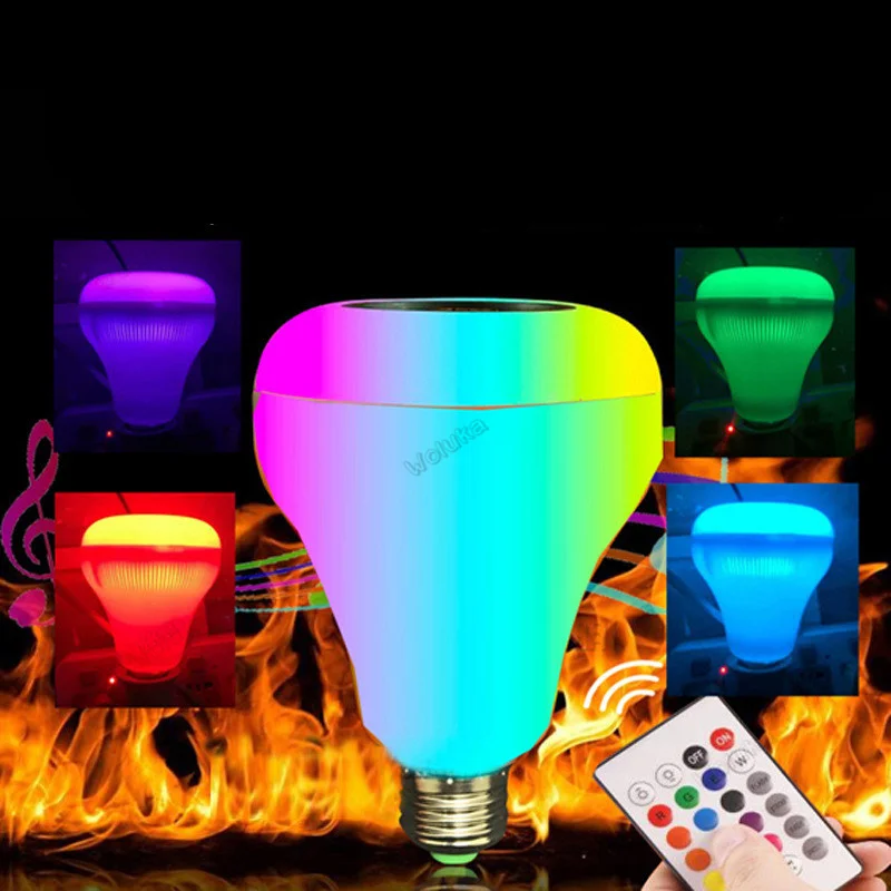 RGBW LED E27 85-265 в Беспроводная Bluetooth Смарт-лампа звуковая колонка музыка проигрывание