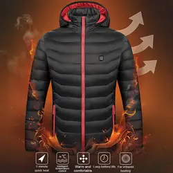 Heated Jacket USB Charging Carbon Fiber Heating Wire Long Sleeve Heating Cotton Jacket Cold-proof Warm Winter Thermal Clothing