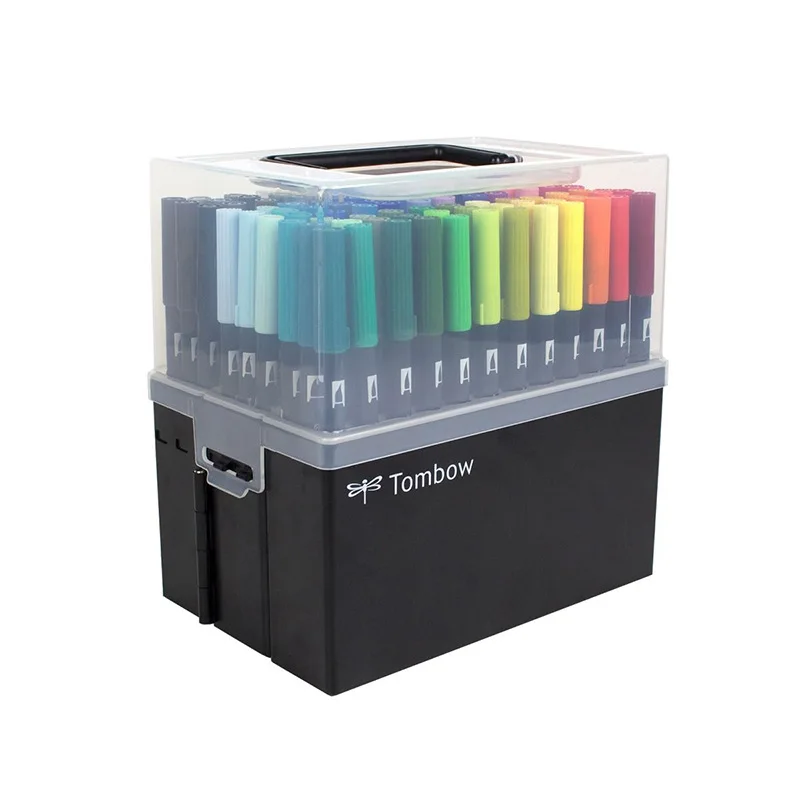 Tombow Abt 96/108 цветов двойная ручка кисть для каллиграфии художественный маркер с
