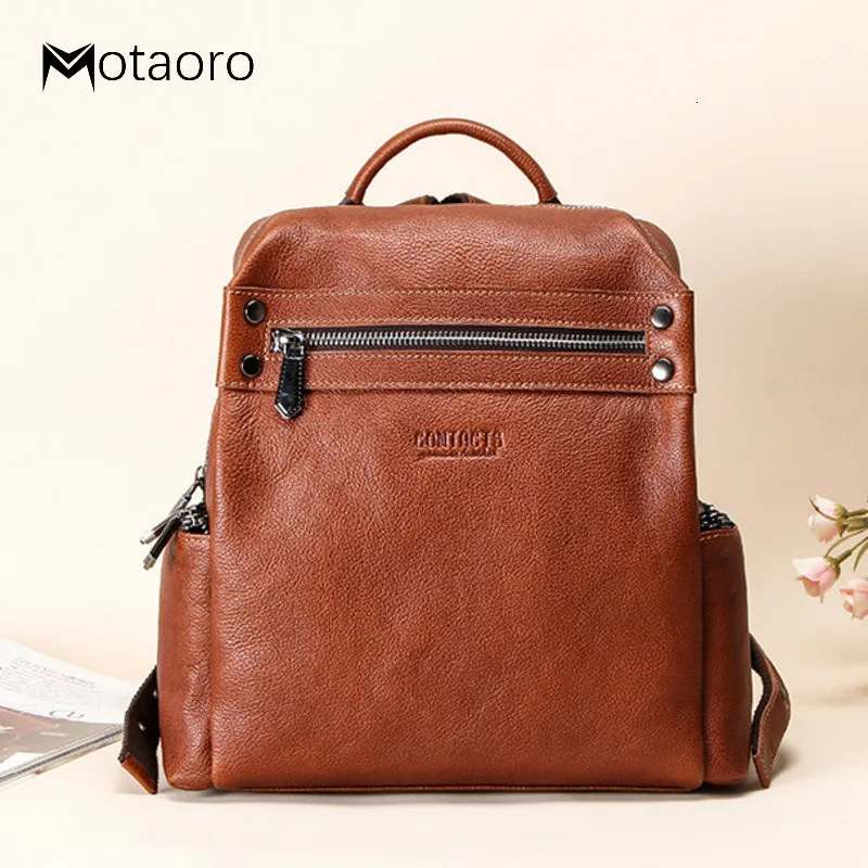 

Genuine Leather Women's Both Shoulders Bag 7.9 Inch Ipad Women's Anti Theft Backpack School Bags For Teenage Girls NewBackpacks