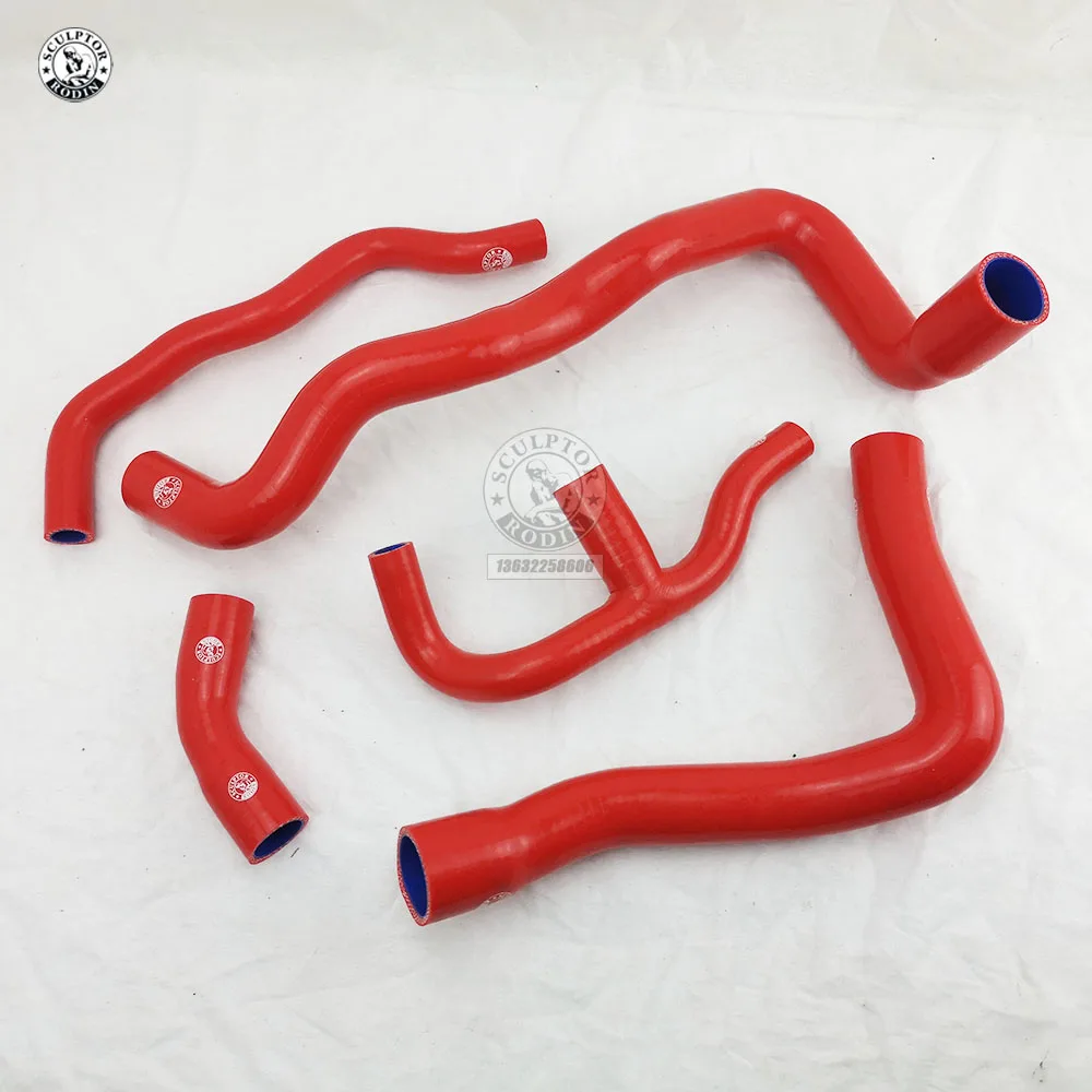 Комплект силиконовых шлангов радиатора для BENZ C200K W203 COUPE SPORT Kompressor 2001-2007(5 шт) красный/синий/черный