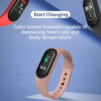 

Mutltifunctional Smart Watch Waterproof Bluetooth Body Temperature Testing Heart Rate Wristband Unisex GK99