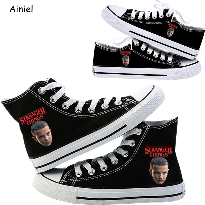 

Stranger Things 3 Eleven Canvas Shoes Cosplay Shoes High Shoes Flat Shoes Casual Breathable Canvas Shoes for Girls Boys Lovers