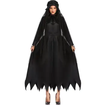 

Horror nun dress halloween costume women's scary voodoo roleplay new ghost bride zombie costume party scene vampire witch demon