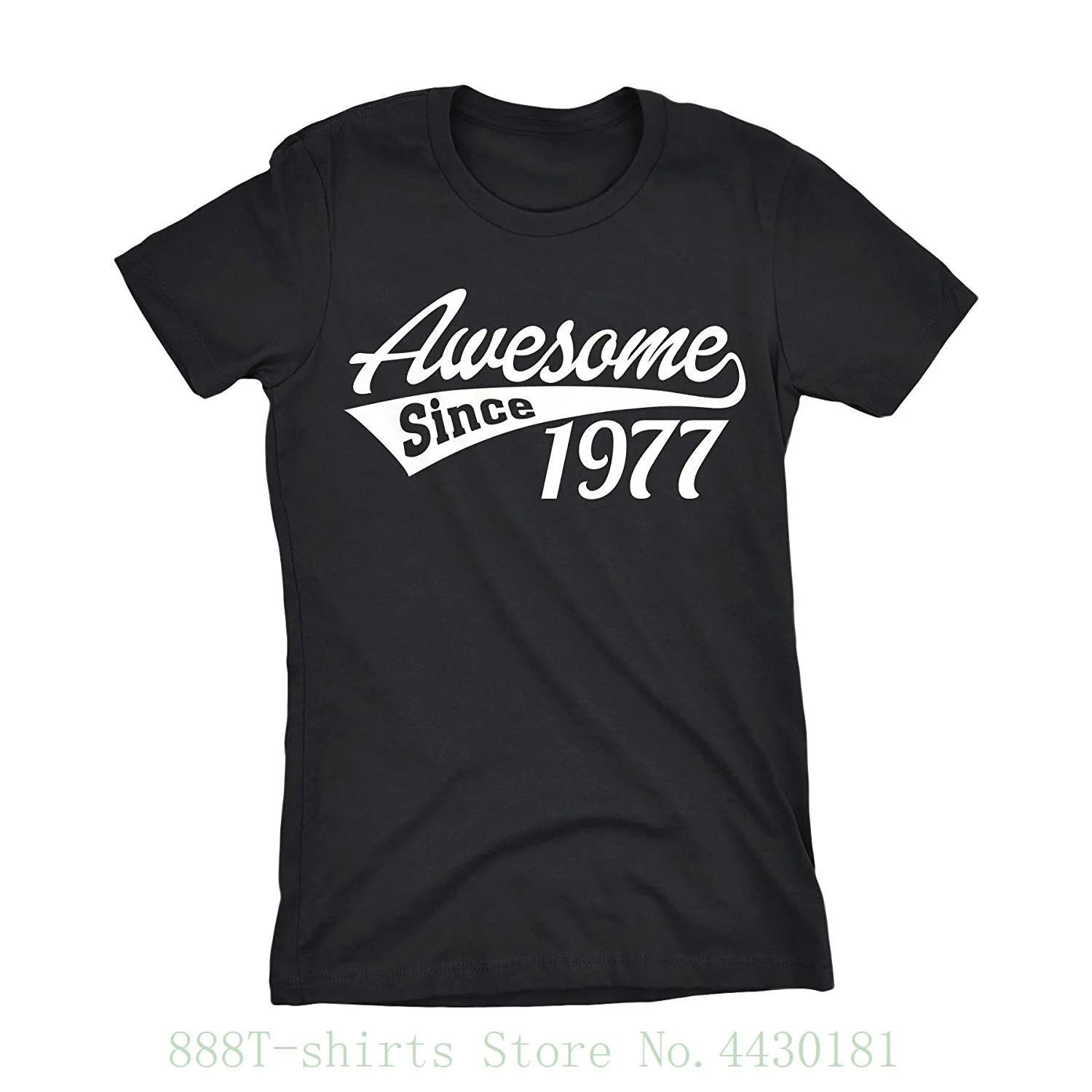 Женская футболка Awesome Since 1977-41 подарок на день рождения, женская футболка, хипстерский бренд, модные Харадзюку кавайные панковские Топы