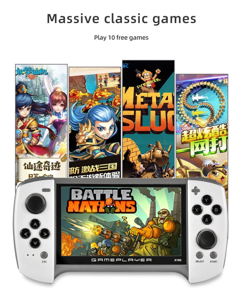 5.1 Inch Handheld Portable Game Console X19s Dual Joystick 8GB Preloaded 1000 Games Support TV Out Video Game Camera Machine