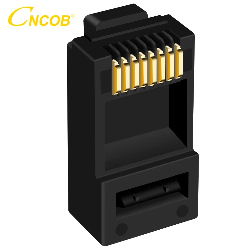 CNCOB Cat6 Network Connector Rj45 8P8C Modular Ethernet Gigabit Cable Crystal Head Network Plug Black 30pcs